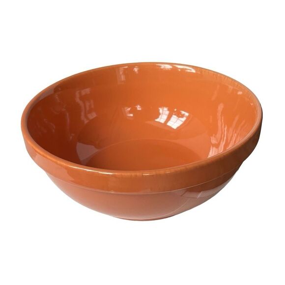 Tastefully Simple 9.5” Orange Serving Bowl - microwave safe dishwasher safe - Picture 2 of 8